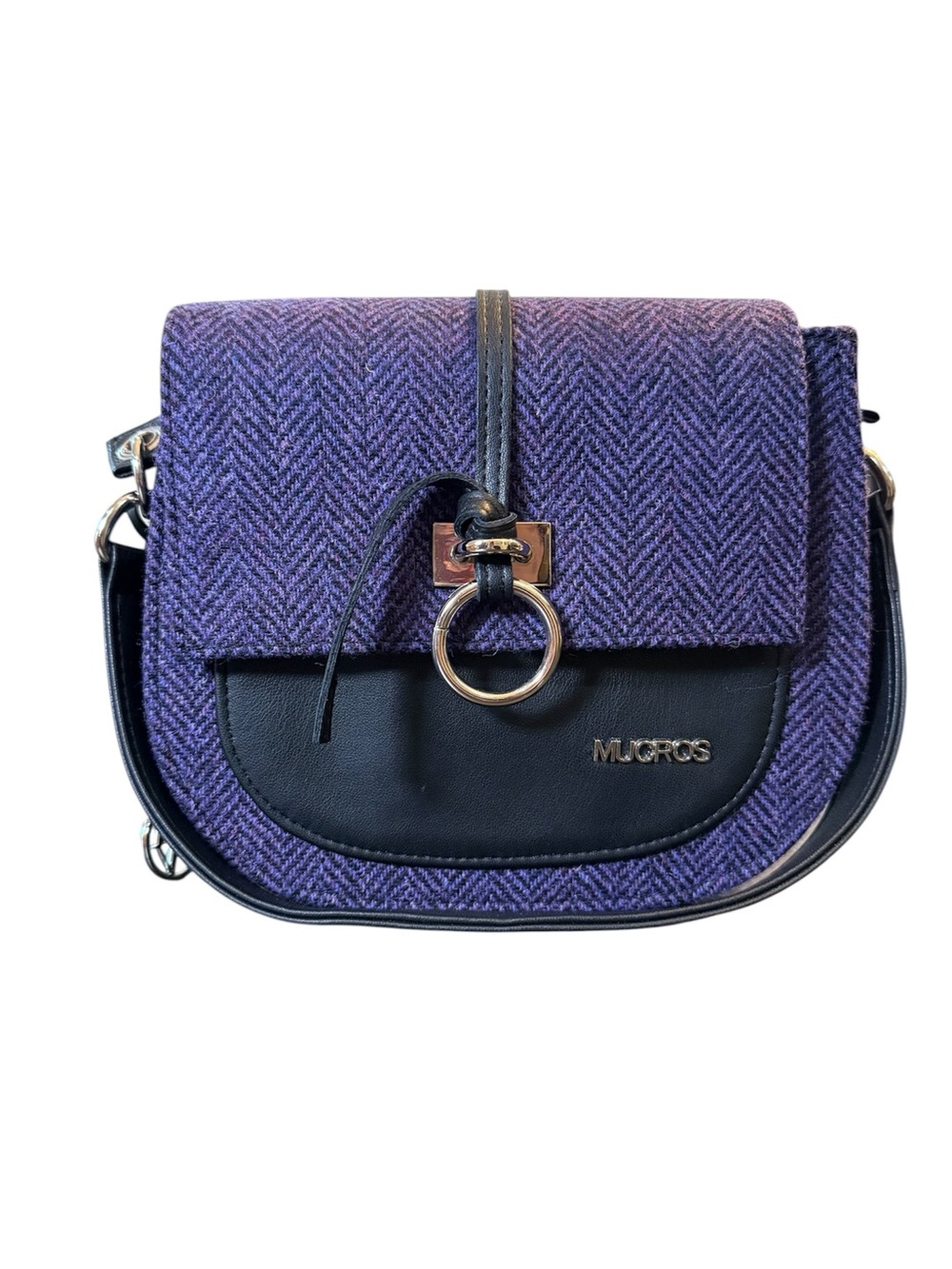 Mucros Weavers Grace Purple Wool Tweed‎ Shoulder Bag Ireland NWOT